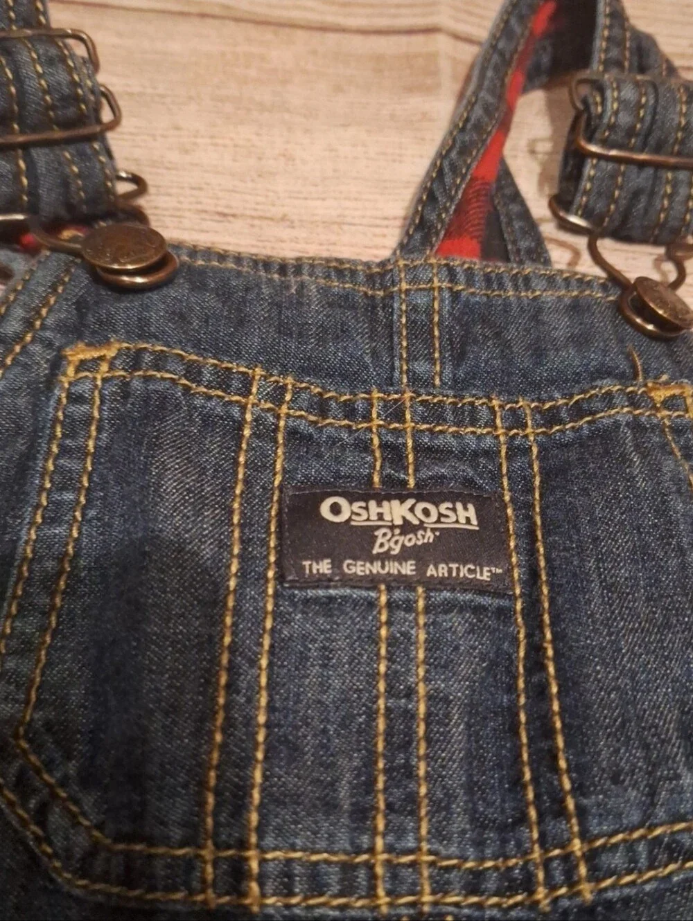OshKosh B'Gosh Denim Flannel Lined Overalls Bibs